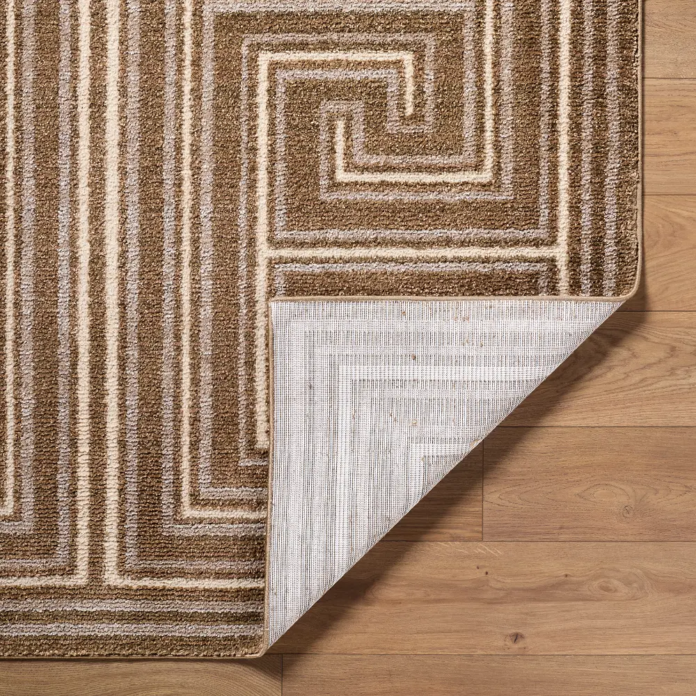 La Luna Global Brown Taupe Grey Graphic Living Dining Bedroom Rug LUU2311 - Image 5