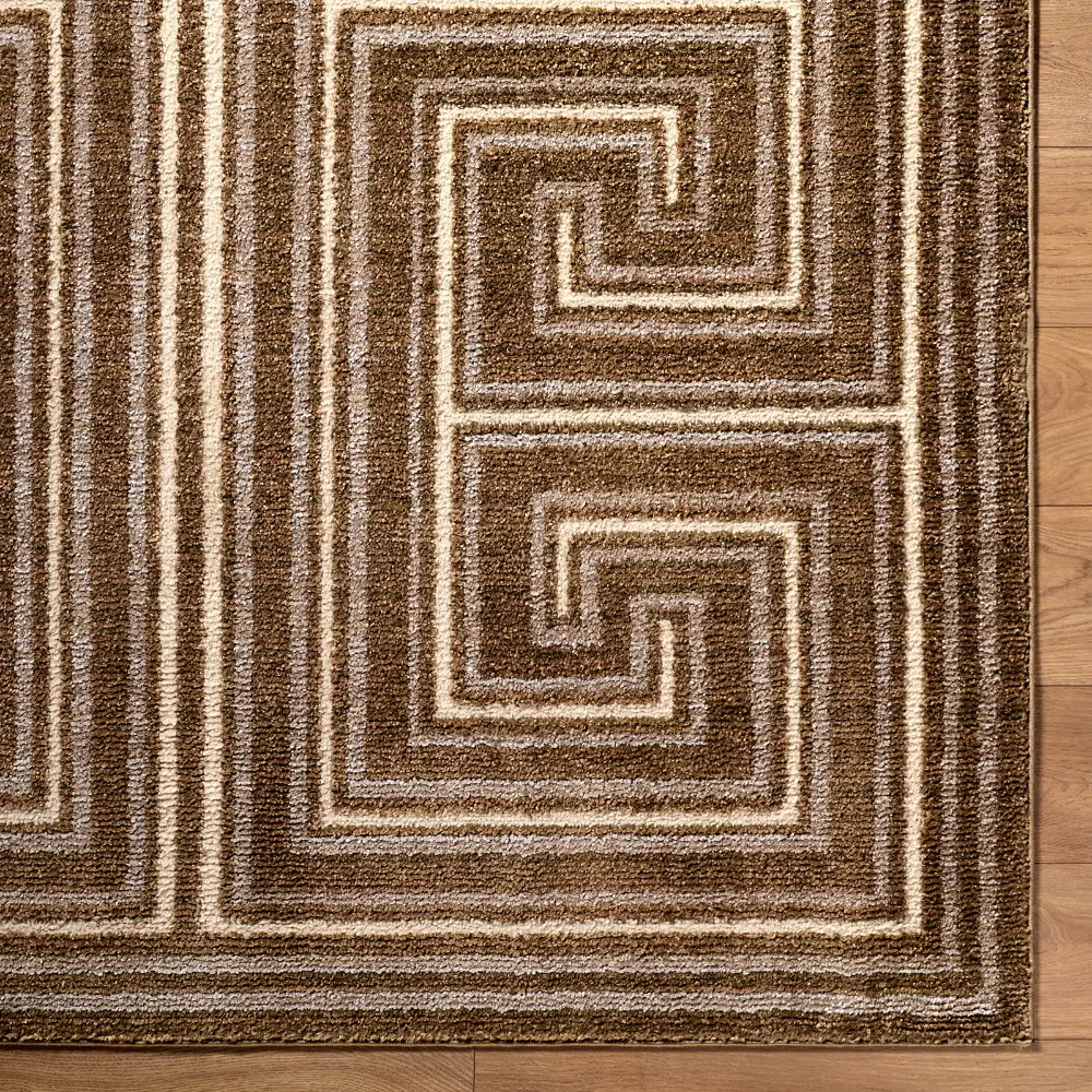 La Luna Global Brown Taupe Grey Graphic Living Dining Bedroom Rug LUU2311 - Image 6