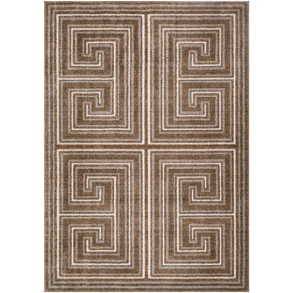 La Luna Global Brown Taupe Grey Graphic Living Dining Bedroom Rug LUU2311 - Image 8