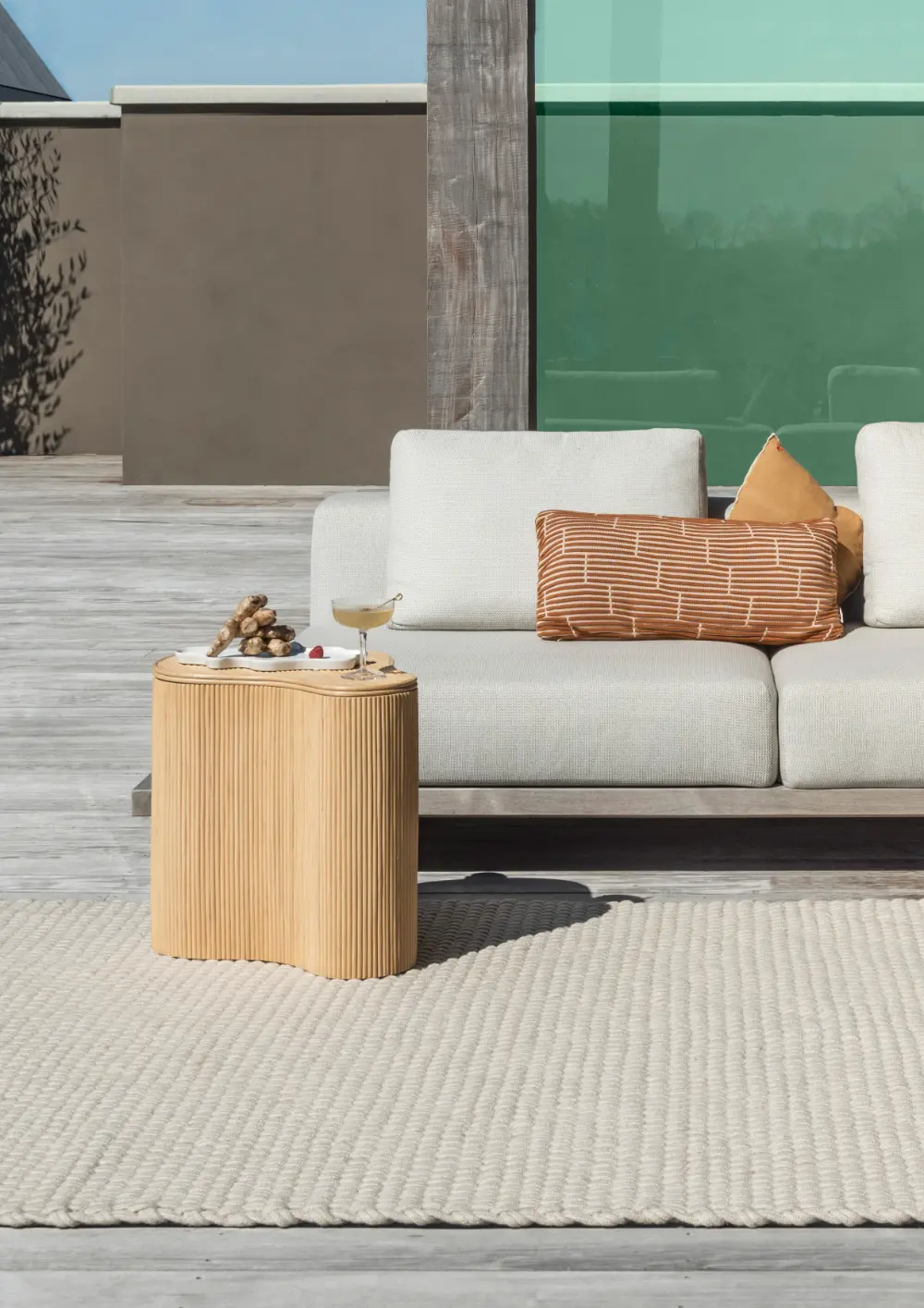 Lace White Sand outdoor 497009 Rug - Image 2