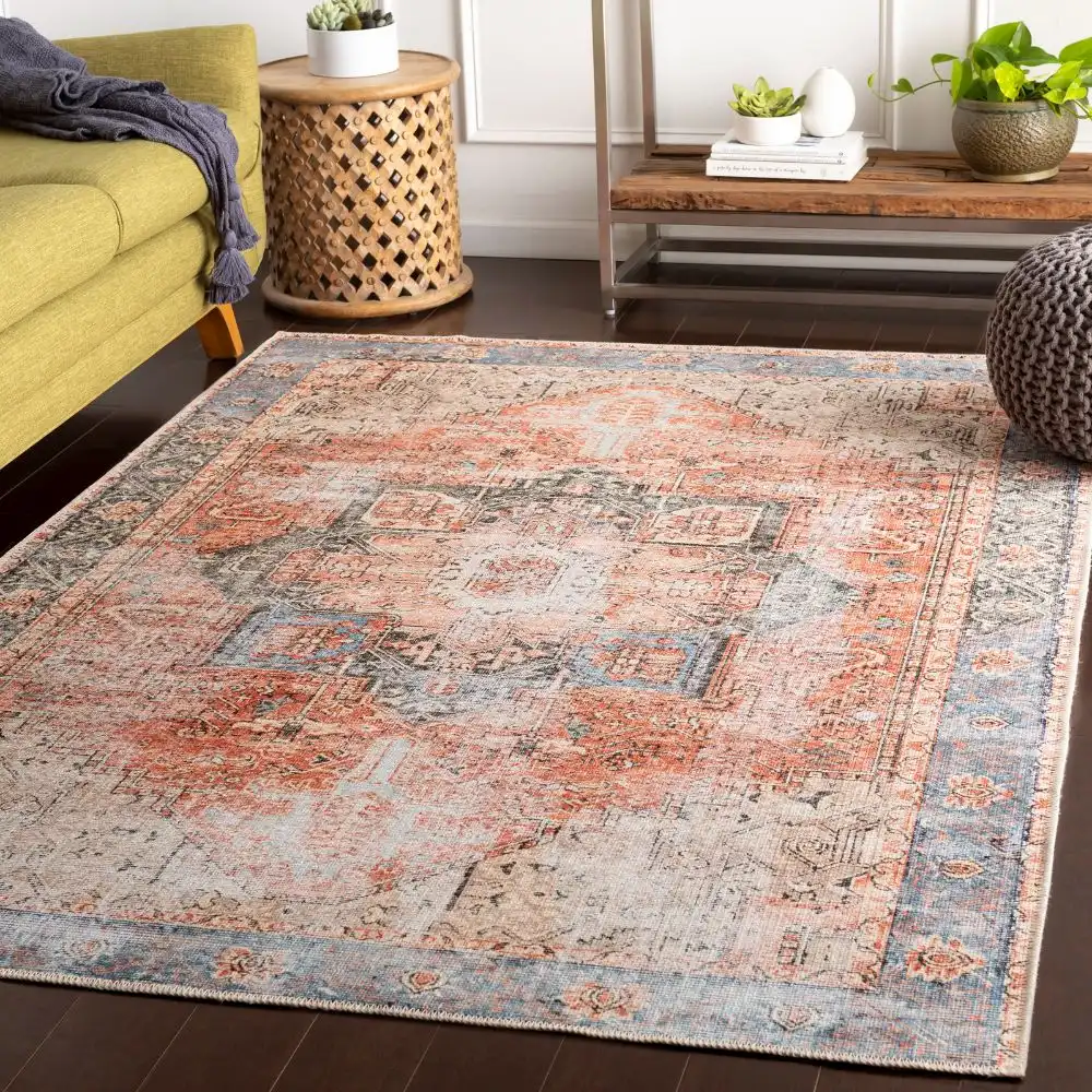 Lana Machine Washable Traditionnal Boho Brown/Tan/Ivory Rug