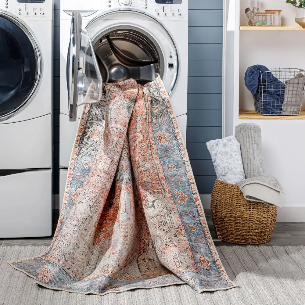 Lana Machine Washable Traditionnal Boho Brown/Tan/Ivory Rug - Image 2