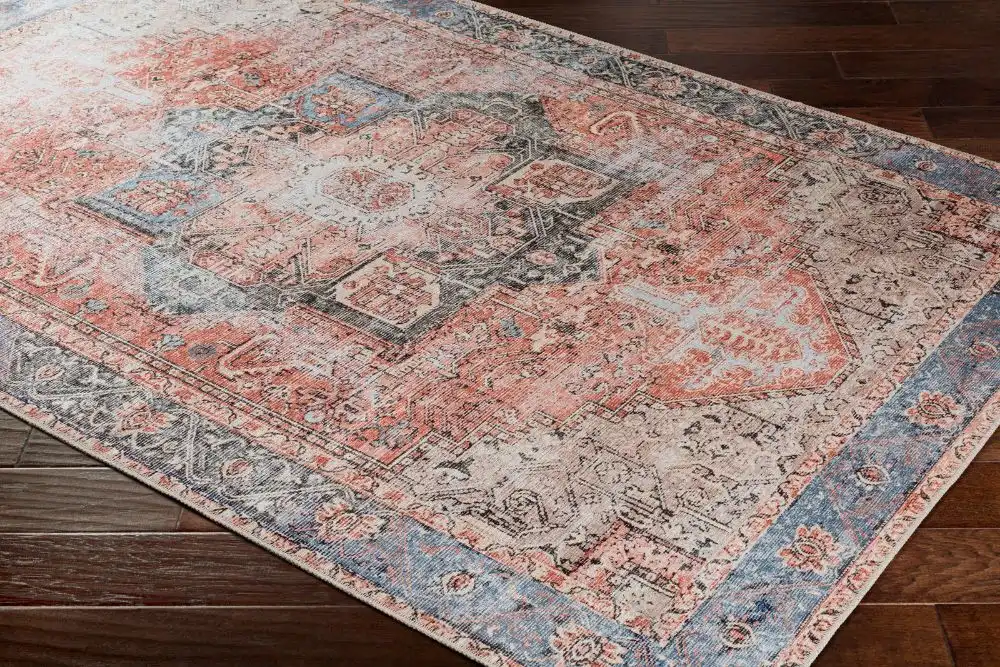 Lana Machine Washable Traditionnal Boho Brown/Tan/Ivory Rug - Image 4