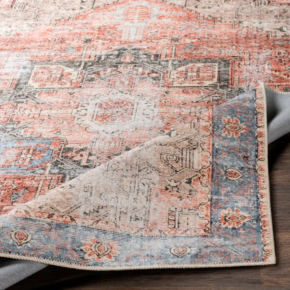 Lana Machine Washable Traditionnal Boho Brown/Tan/Ivory Rug - Image 2