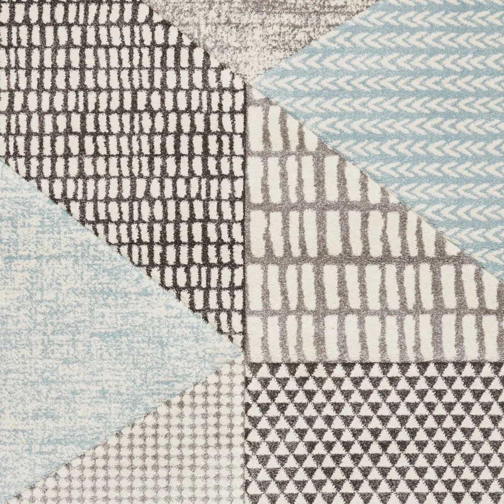 Catherine Lansfield Larsson Geo Blue/Grey - Washable - Image 5