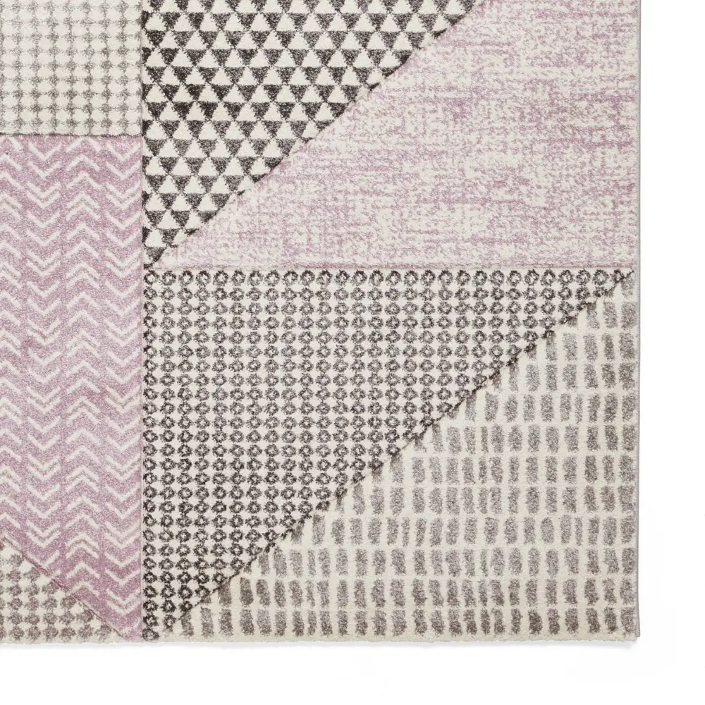 Catherine Lansfield Larsson Geo Lilac/Grey - Washable - Image 4