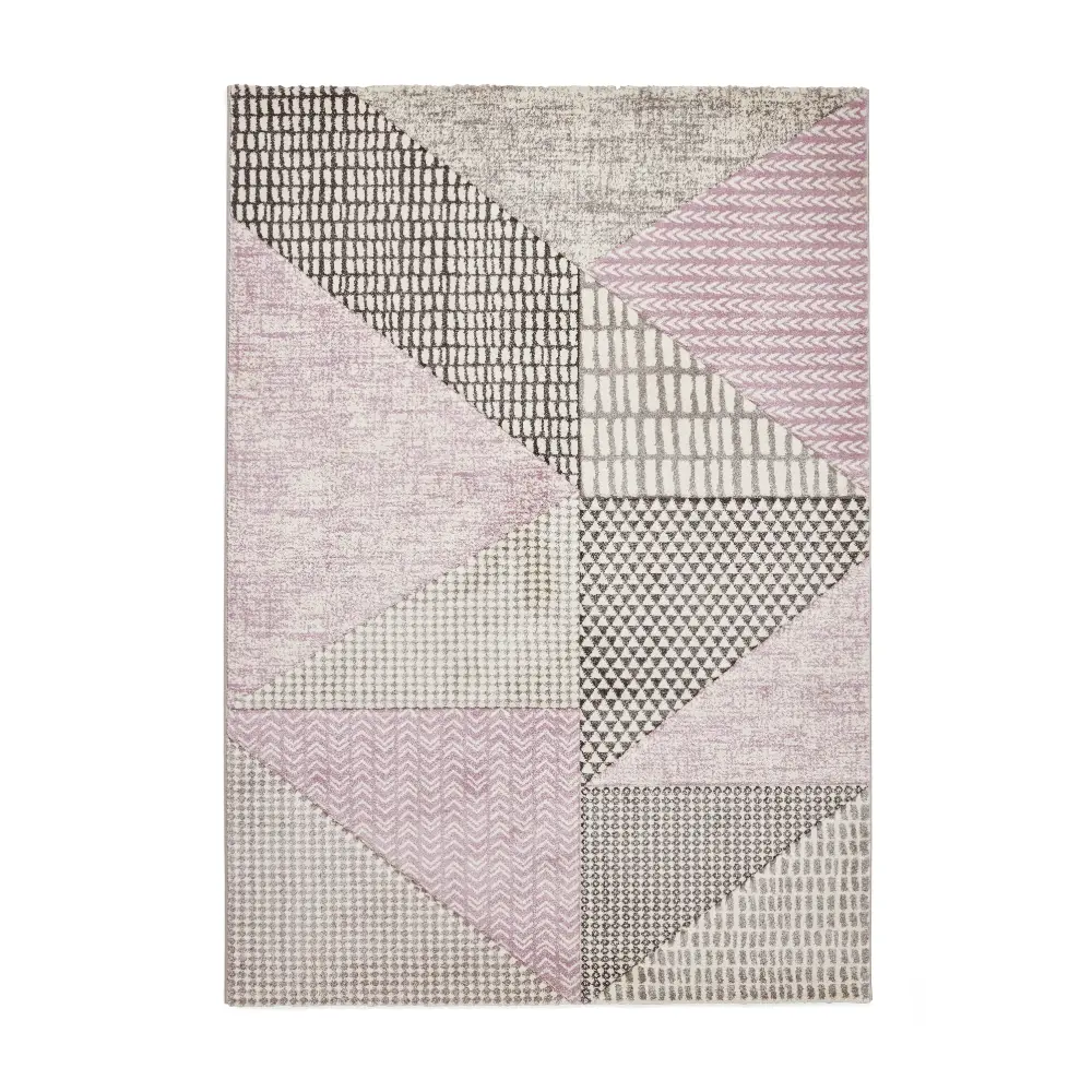 Catherine Lansfield Larsson Geo Lilac/Grey - Washable - Image 8