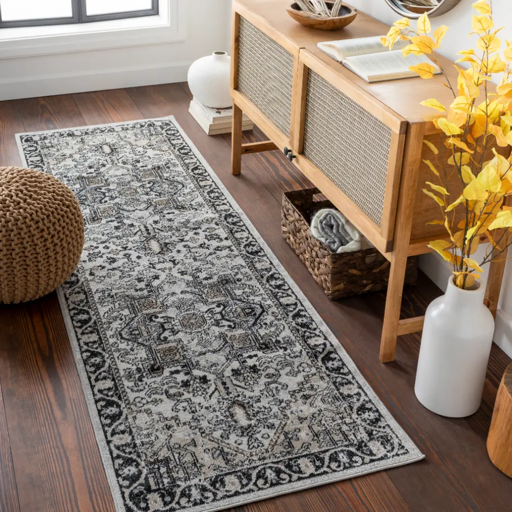 Liana Machine Washable Oriental Boho Beige Rug - Image 4