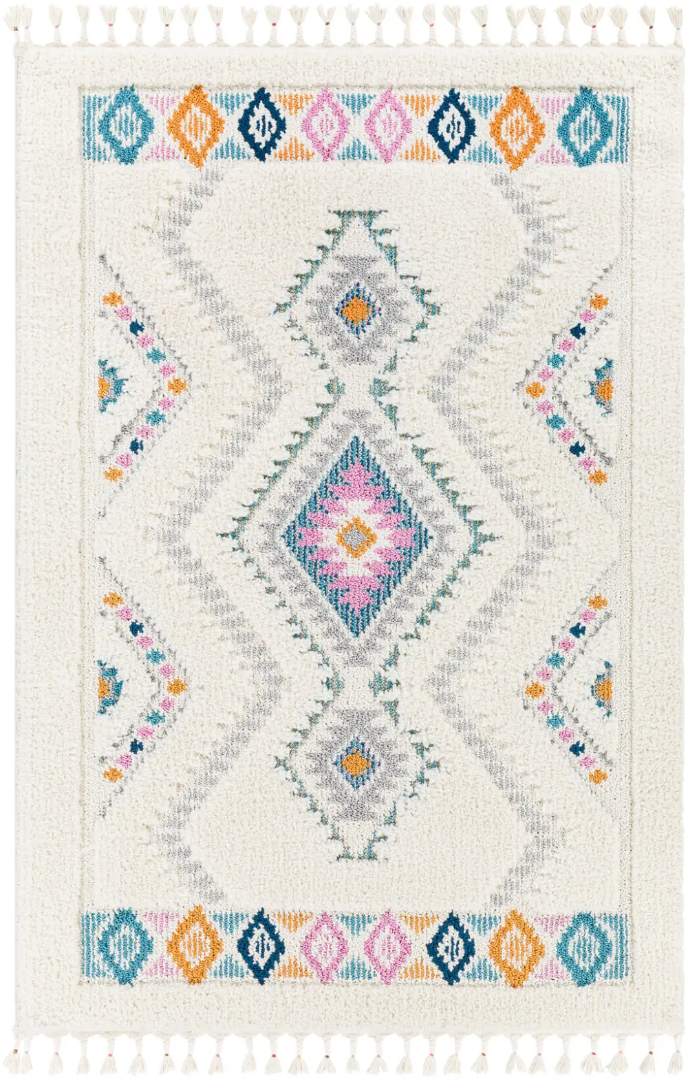 Lilo Shaggy Modern Boho Plush Pile Ivory Rug - Image 6