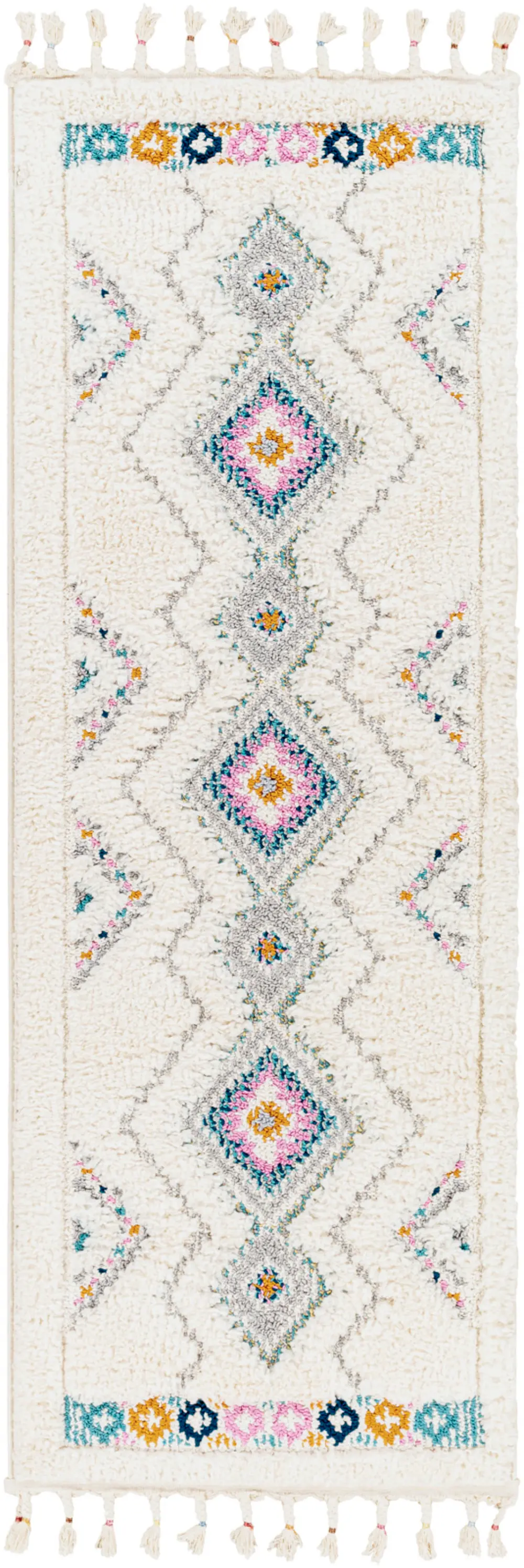 Lilo Shaggy Modern Boho Plush Pile Ivory Rug - Image 7