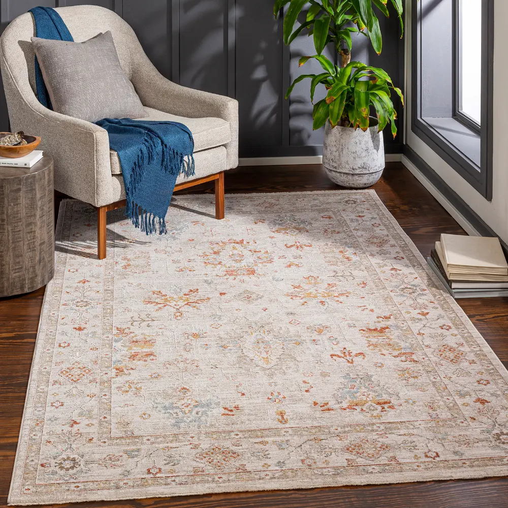 Livabliss Savarde Vintage Traditional Oriental Boho Light Beige Rug