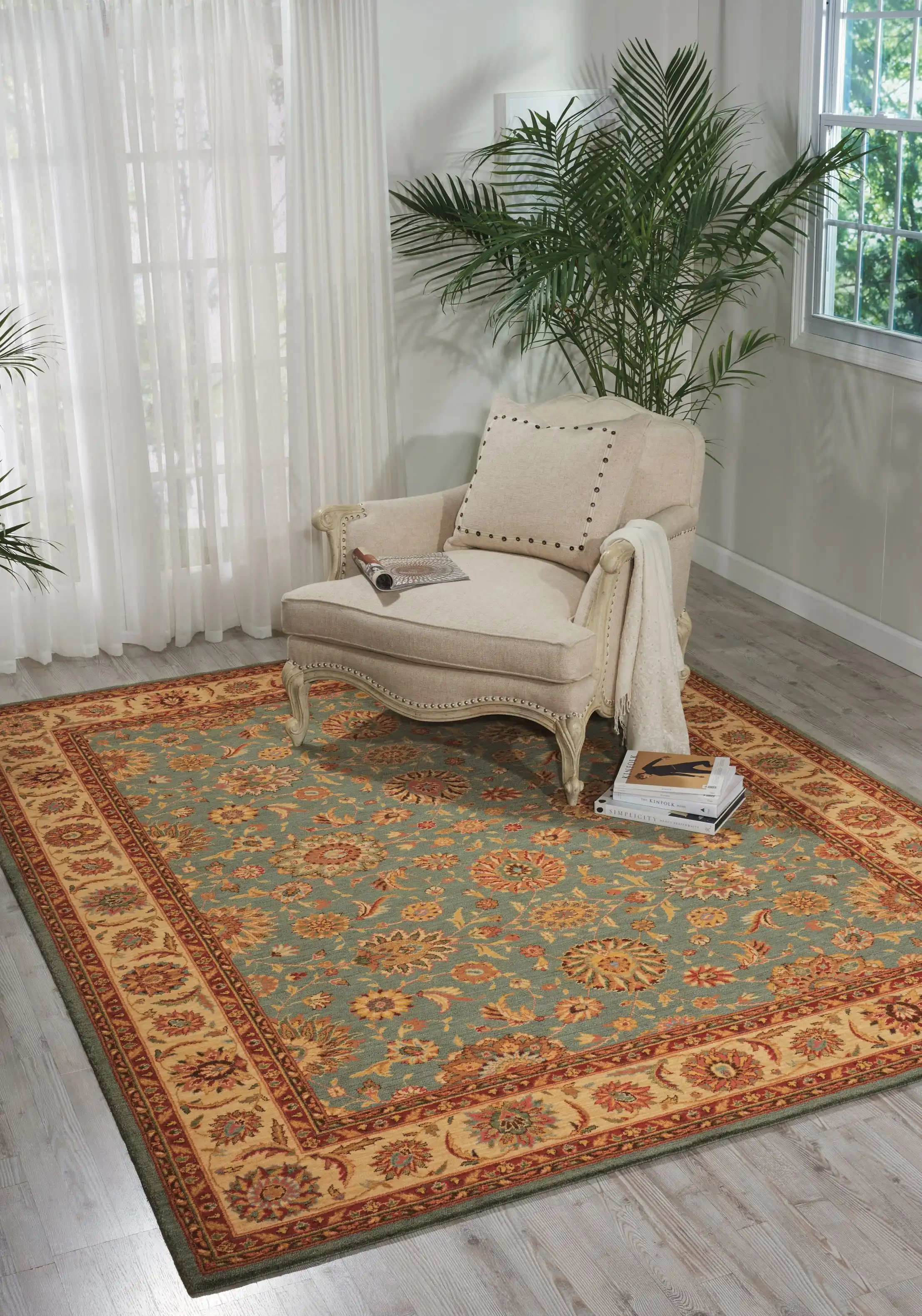 Living Treasures LI05 Aqua Rug