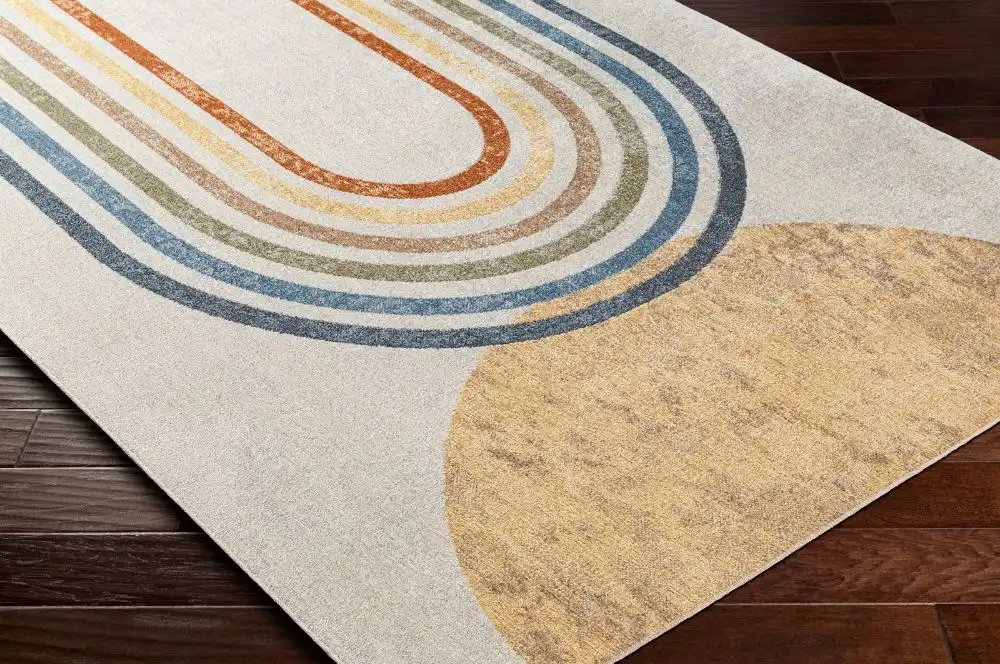 Barbara Machine Washable Modern Beige Rug - Image 8