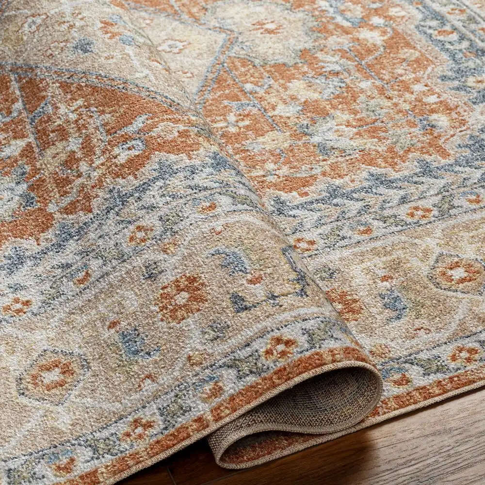 Boka Machine Washable Traditionnal Boho Burnt Orange Rug - Image 8