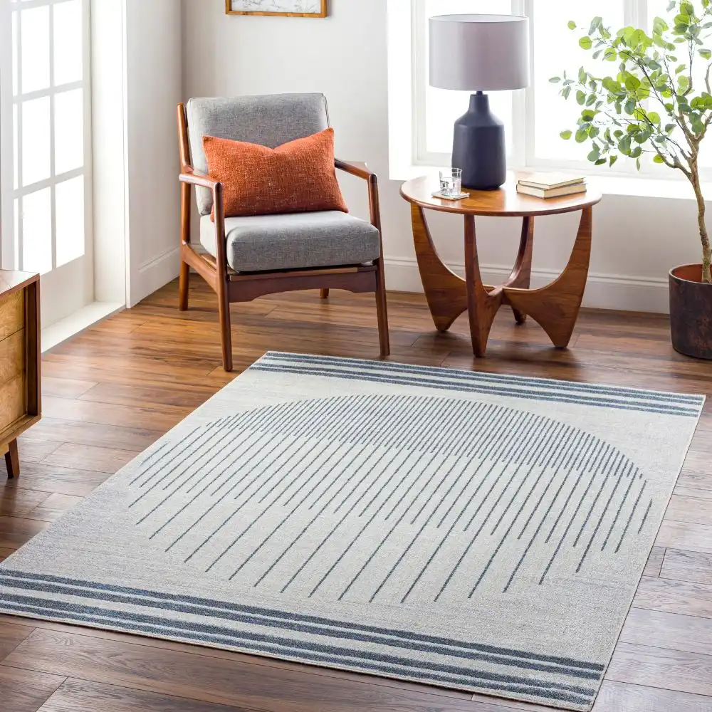 Enso Machine Washable Geometric Beige Rug
