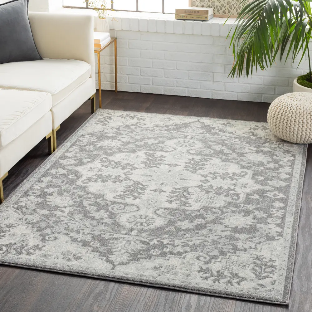 Lou Vintage Oriental Boho Black Rug