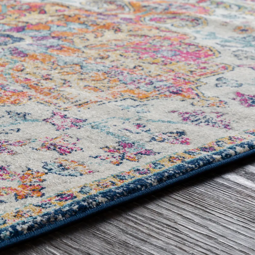 Lou Vintage Oriental Boho Saffron/Navy Rug - Image 10