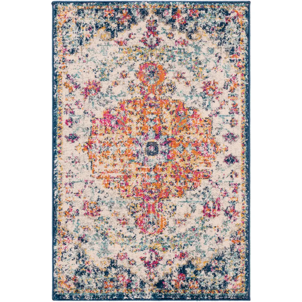 Lou Vintage Oriental Boho Saffron/Navy Rug - Image 15