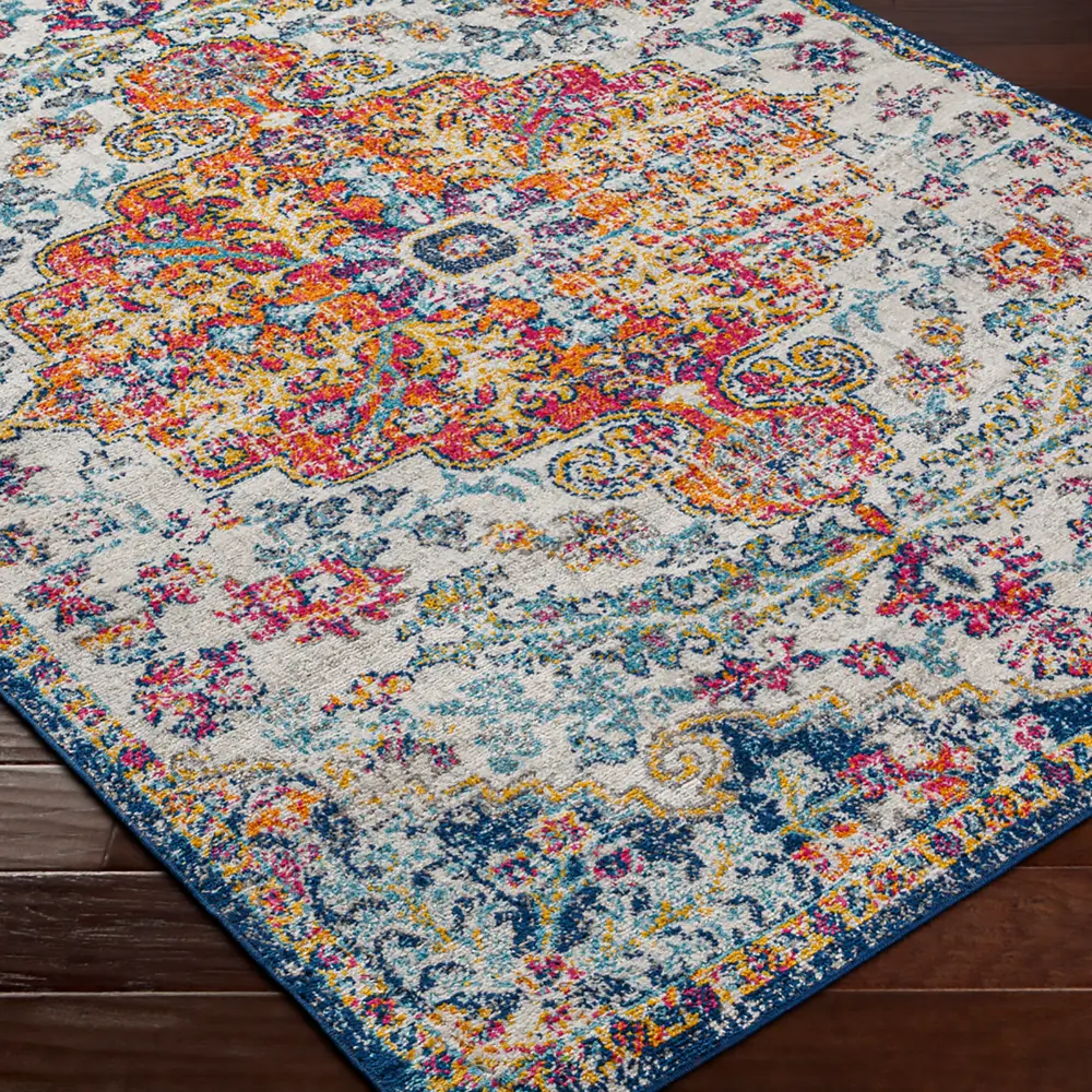 Lou Vintage Oriental Boho Saffron/Navy Rug - Image 18