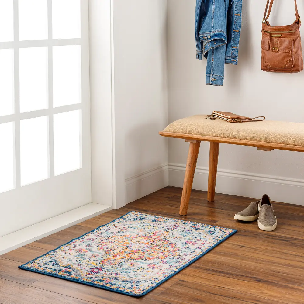Lou Vintage Oriental Boho Saffron/Navy Rug - Image 4