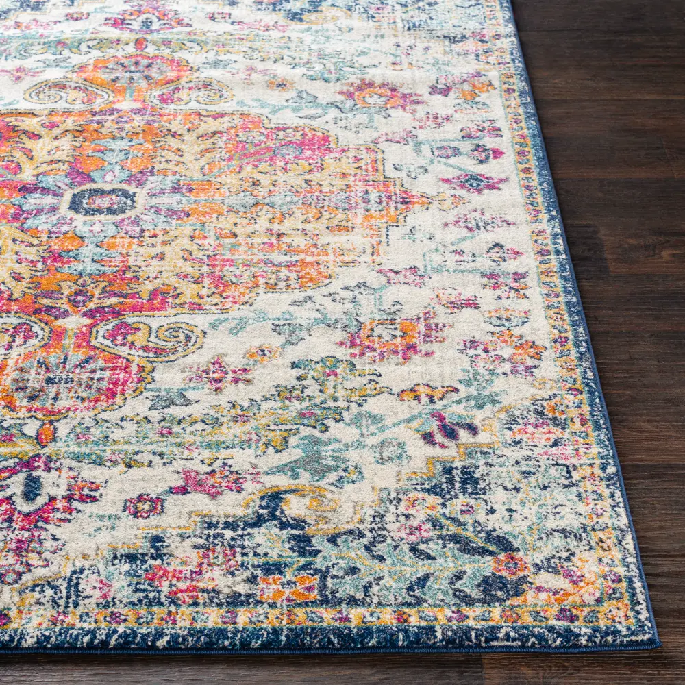 Lou Vintage Oriental Boho Saffron/Navy Rug - Image 8
