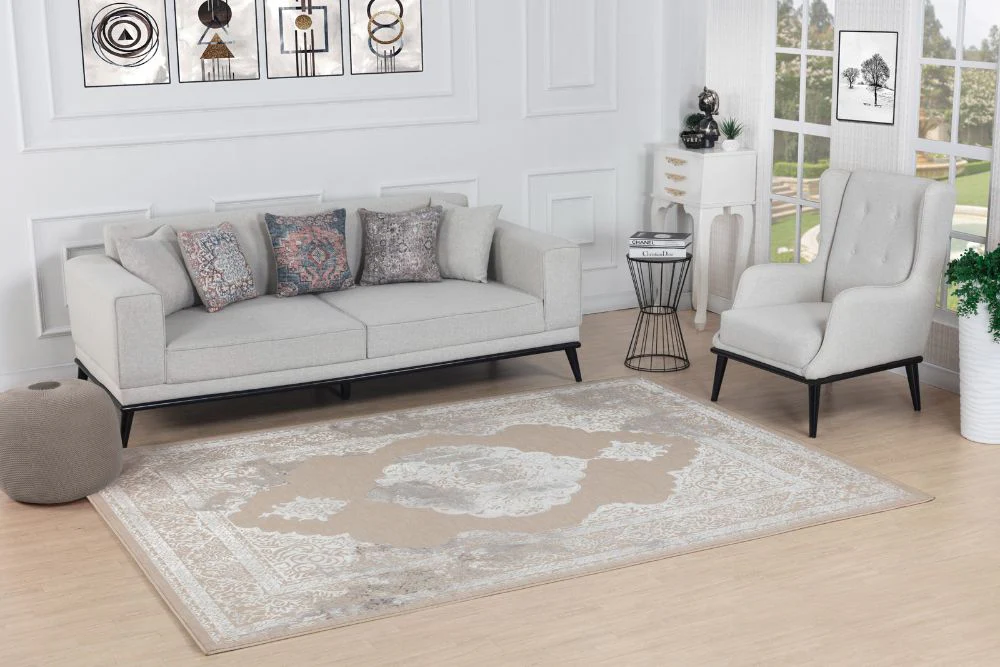 Azra Vintage Oriental Boho Beige/White Rug