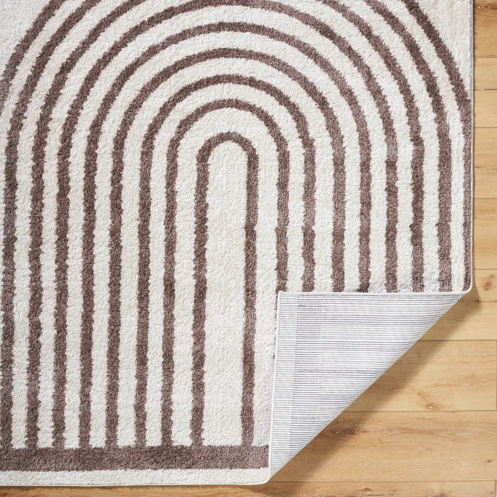 Lucile Machine Washable Modern Shaggy Dark Brown Rug - Image 2