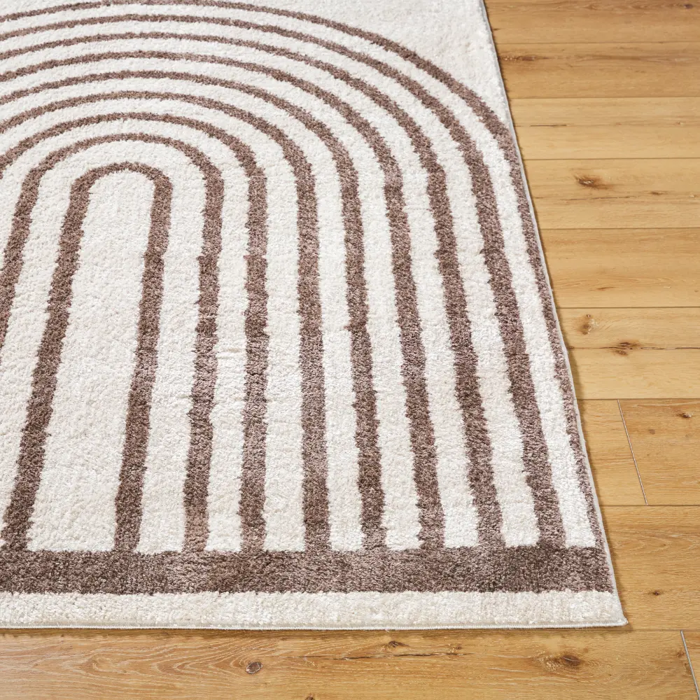 Lucile Machine Washable Modern Shaggy Dark Brown Rug - Image 3