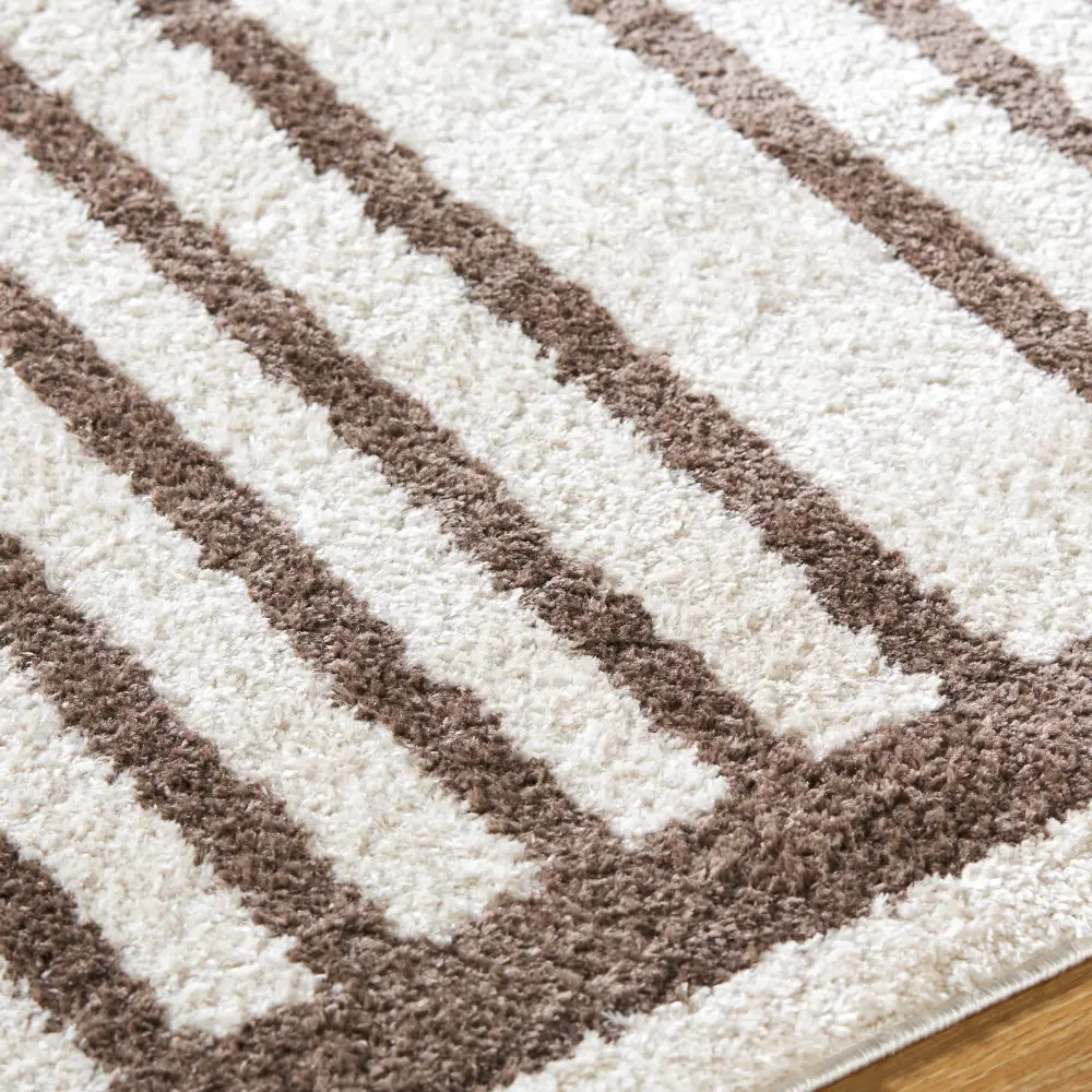Lucile Machine Washable Modern Shaggy Dark Brown Rug - Image 5
