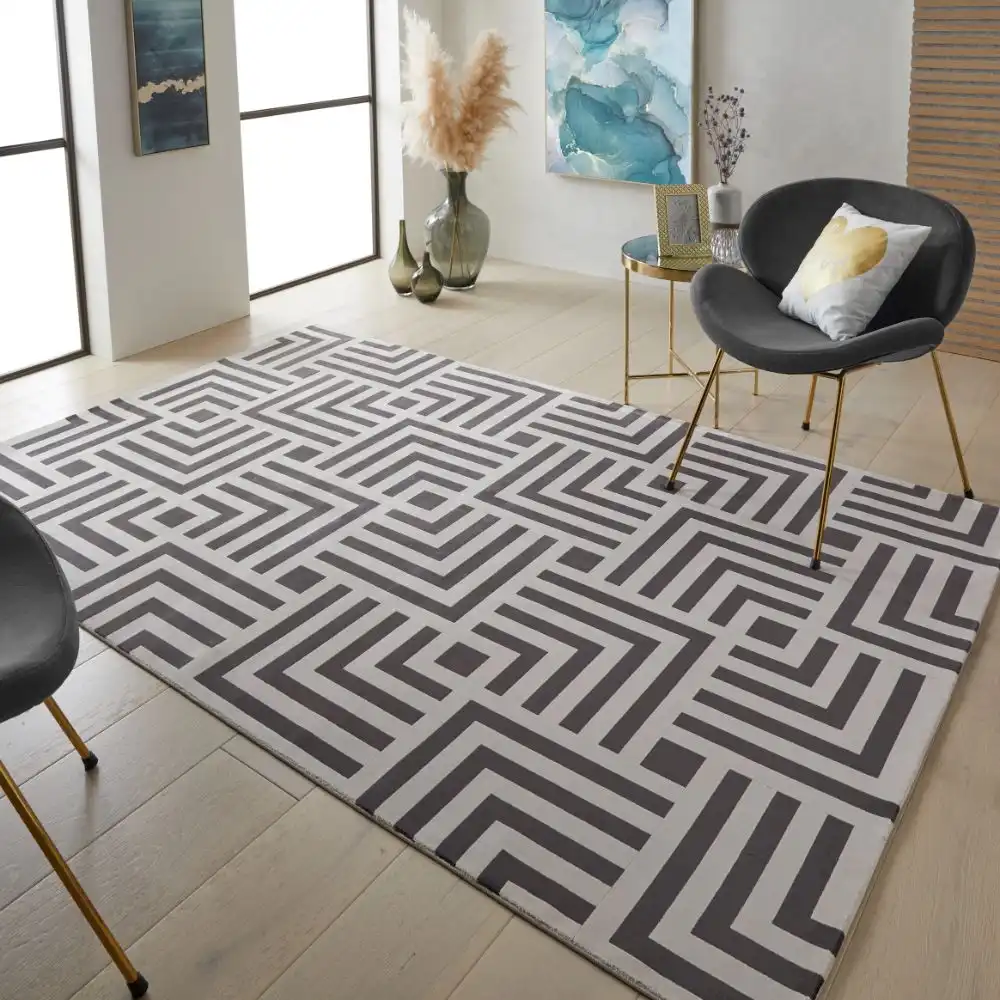 Lugano LUG01 Light Grey Anthracite Rug