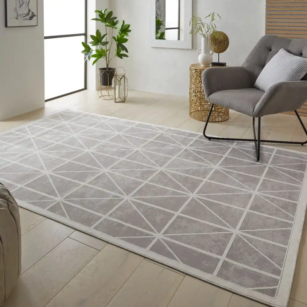 Lugano LUG02 Light Grey Ivory Rug