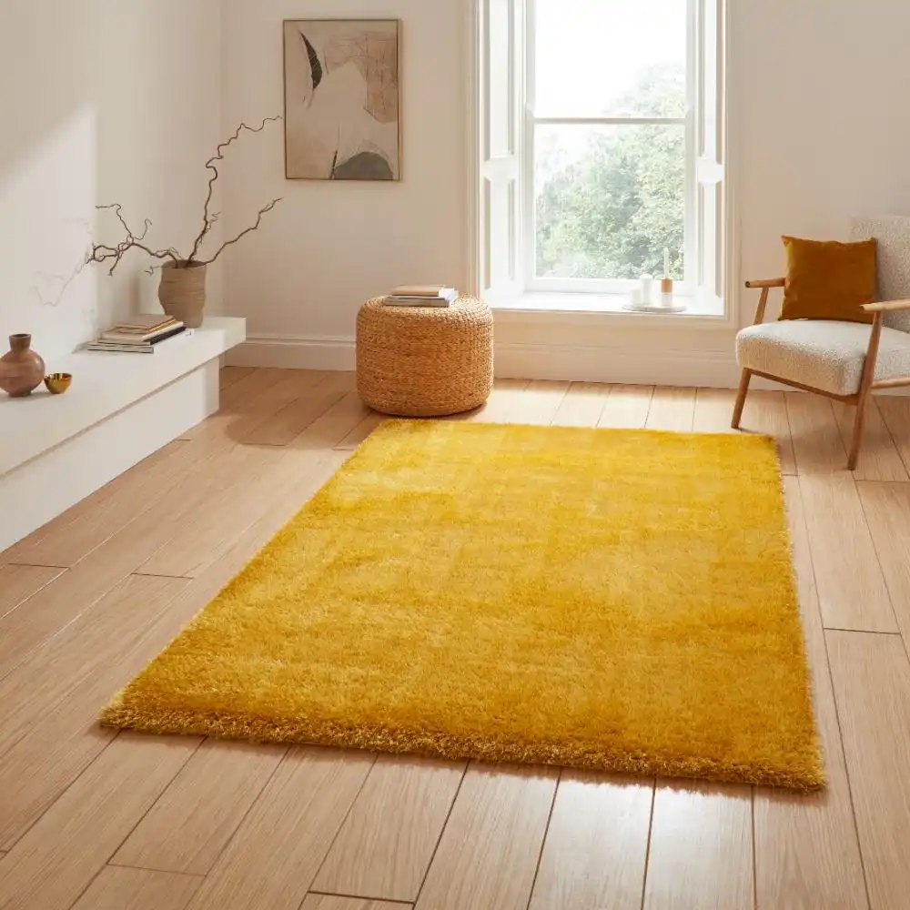 Lux Shaggy Yellow Rug