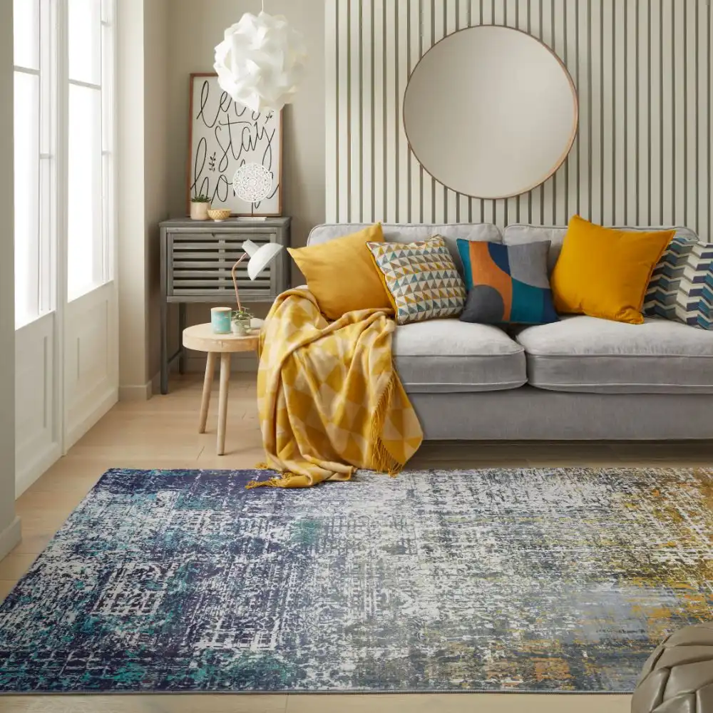 Lux Washable LUX06 Blue Copper Rug
