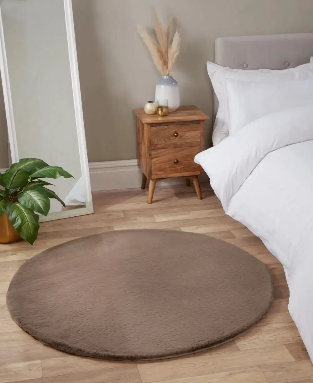 Luxe Faux Fur Beige Rug - Image 6