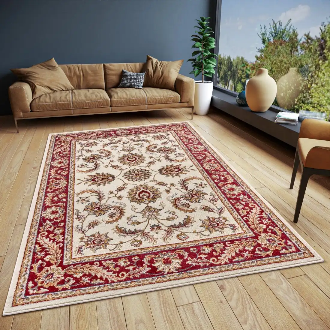 Luxor 105643 Cream Red Rug