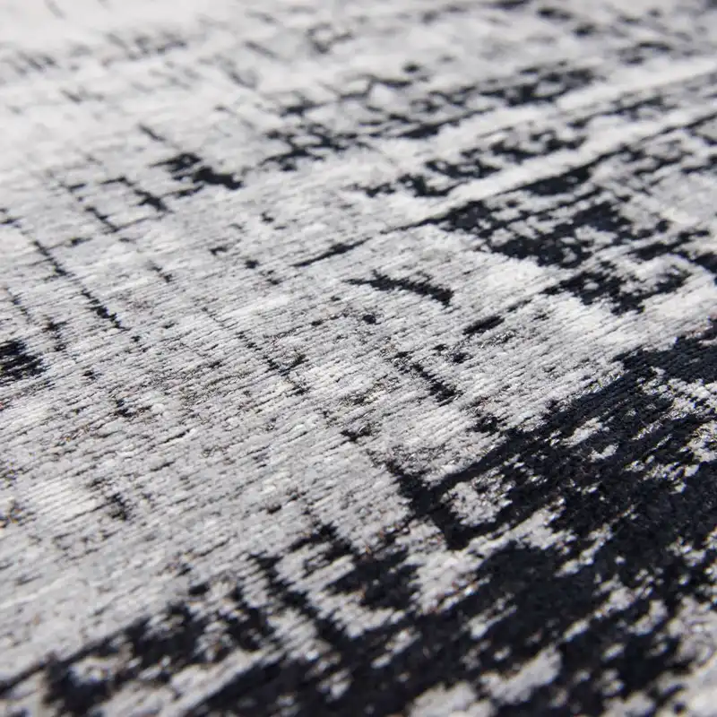 Mad Men 8926 Black and White Washable Rug - Image 4
