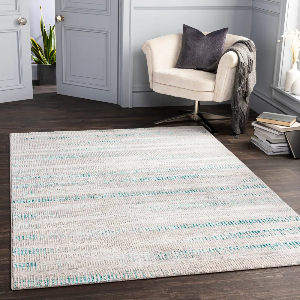 Maeva Scandi Modern Teal Rug - Image 2