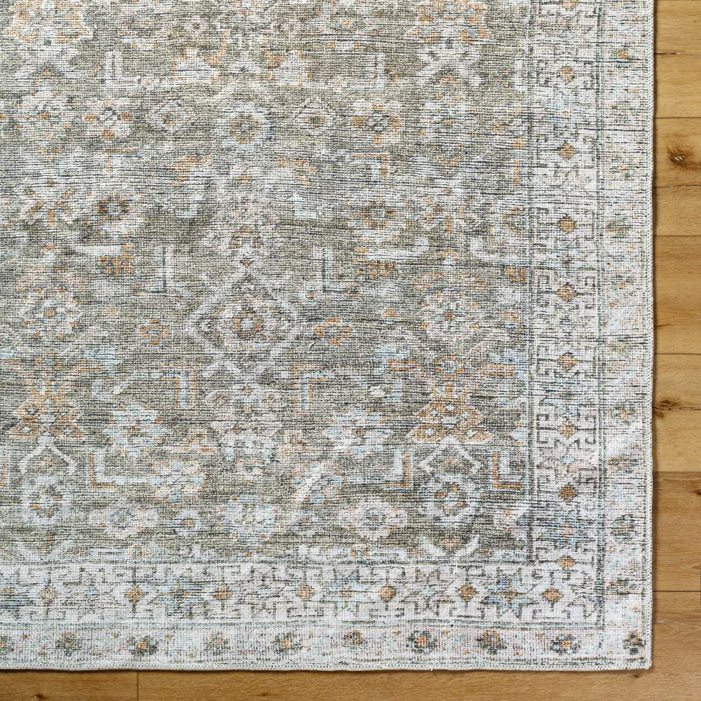 Darling Becki Owens X Livabliss Machine Washable Oriental Boho Khaki/Light Silver Rug - Image 4