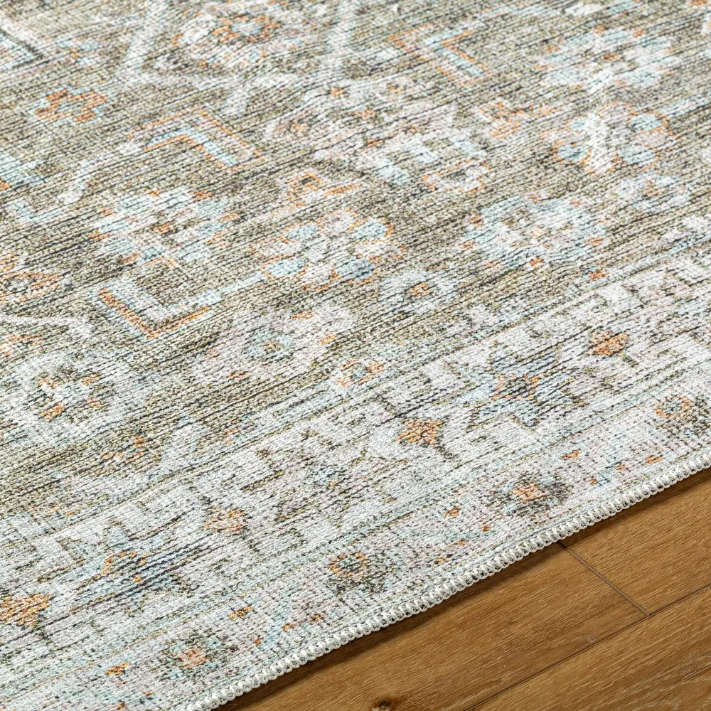 Darling Becki Owens X Livabliss Machine Washable Oriental Boho Khaki/Light Silver Rug - Image 5