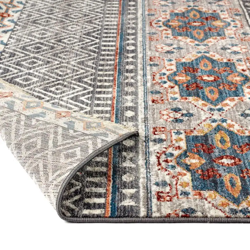 Mandala Stripe Grey Rug - Image 3