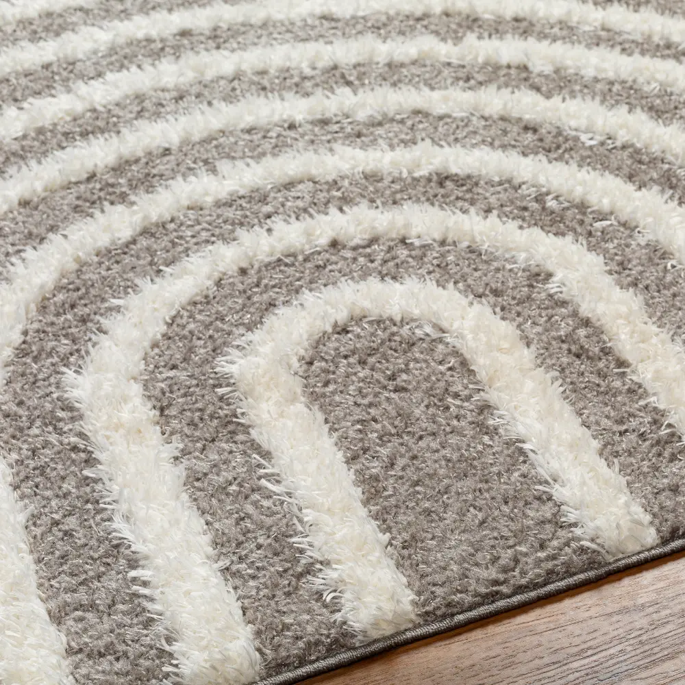 Marava Shaggy Modern Plush Pile Charcoal Rug - Image 3
