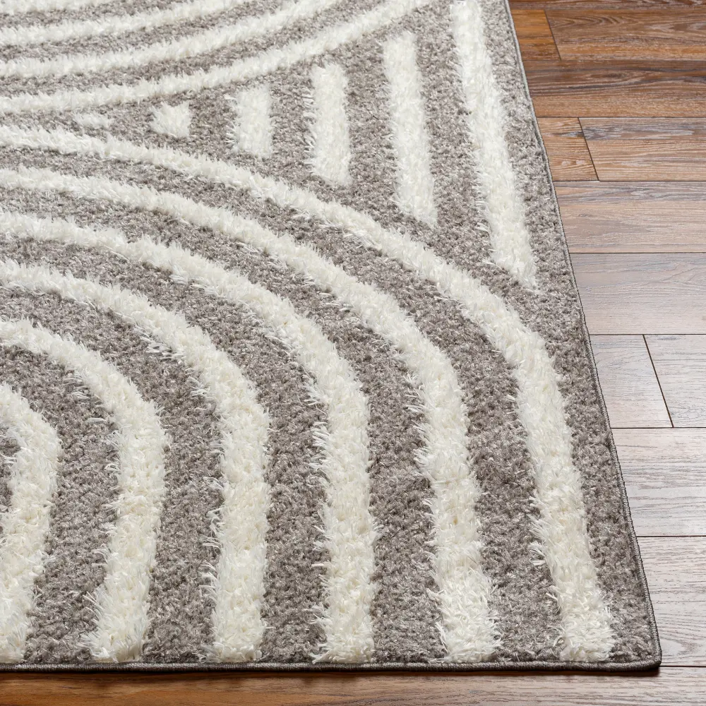 Marava Shaggy Modern Plush Pile Charcoal Rug - Image 7