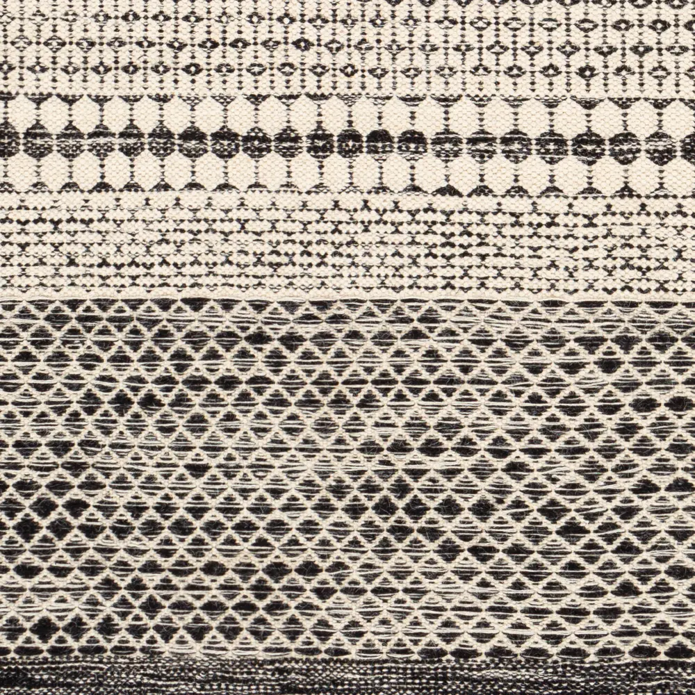 Mardin Hand Woven Black Beige Wool Global Living Dining Bedroom MDI2306 Rug - Image 10