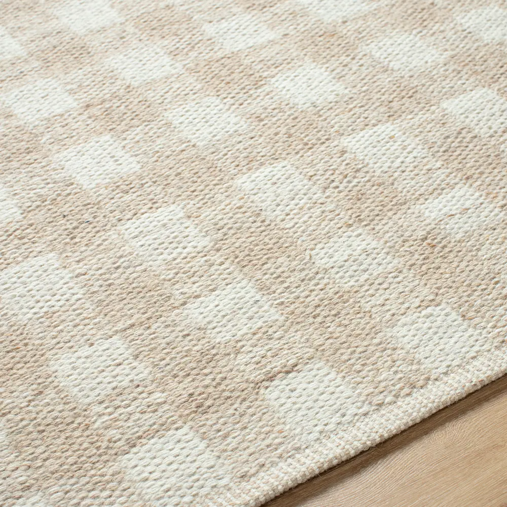 Mardin Hand Woven Tan Ivory Wool Cottage Living Dining Bedroom MDI2344 Rug - Image 2