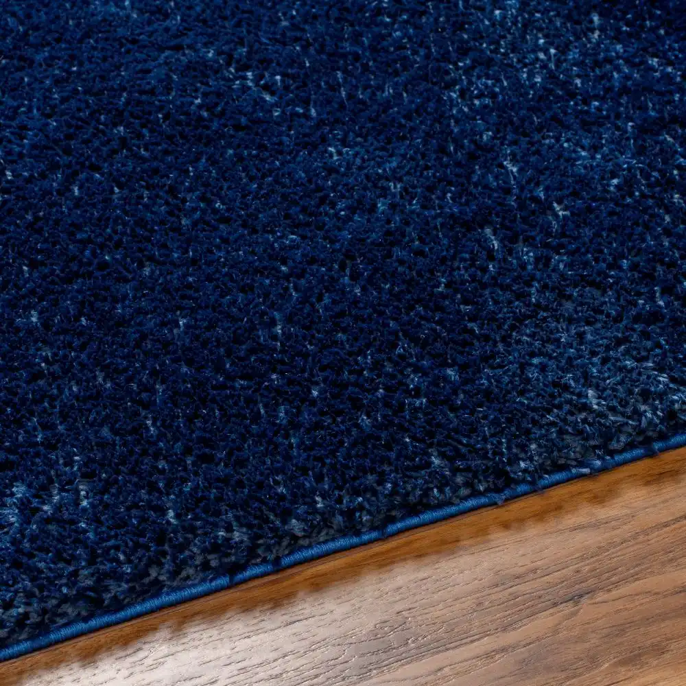 Claire Shaggy Solid Color Plush Pile Cobalt Rug - Image 2