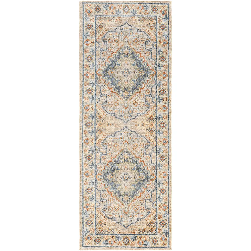 Marion Machine Washable Oriental Boho Oatmeal/Rust Rug - Image 8