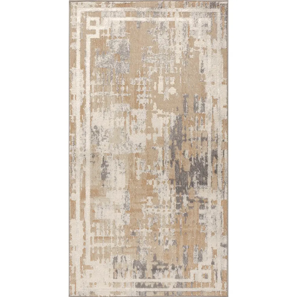 Martina Abstract Modern Marble Beige/White Rug - Image 12