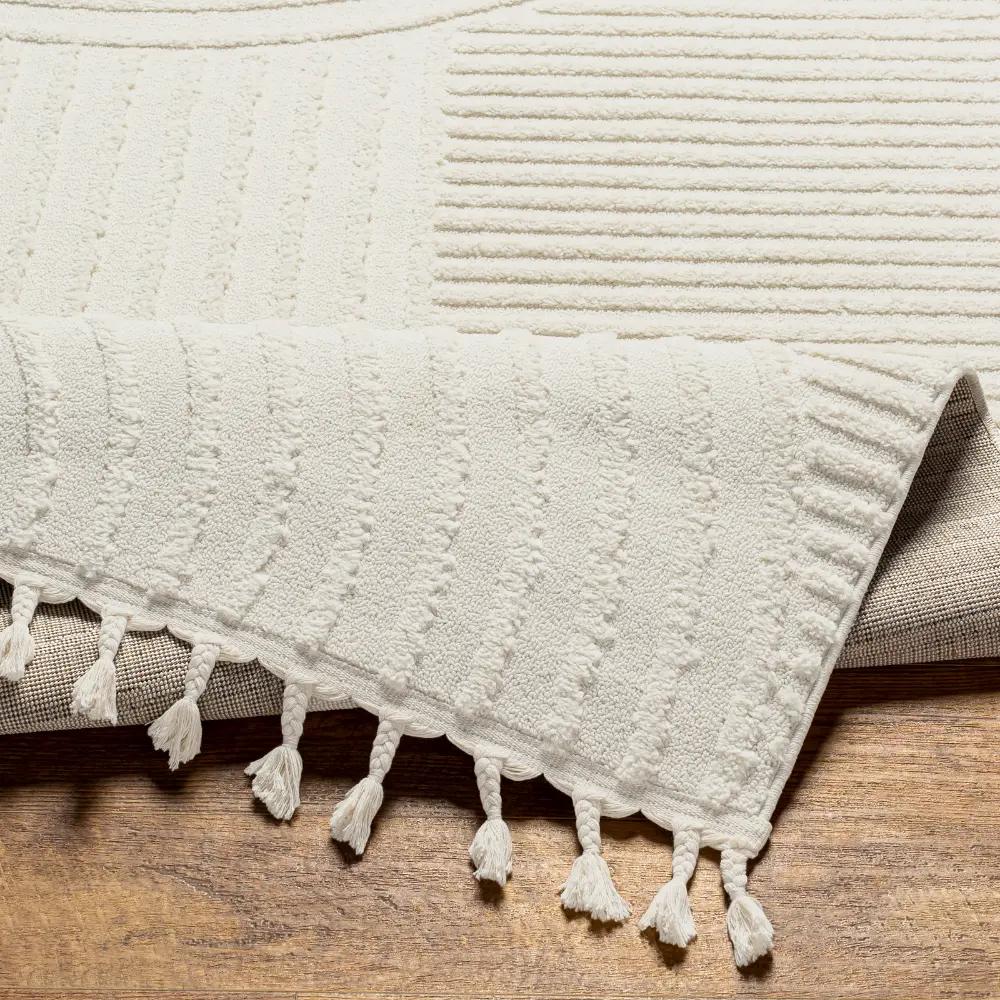 Matilda Scandi Geometric High Pile Ivory Rug - Image 3