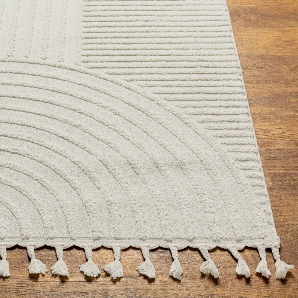 Matilda Scandi Geometric High Pile Ivory Rug - Image 4