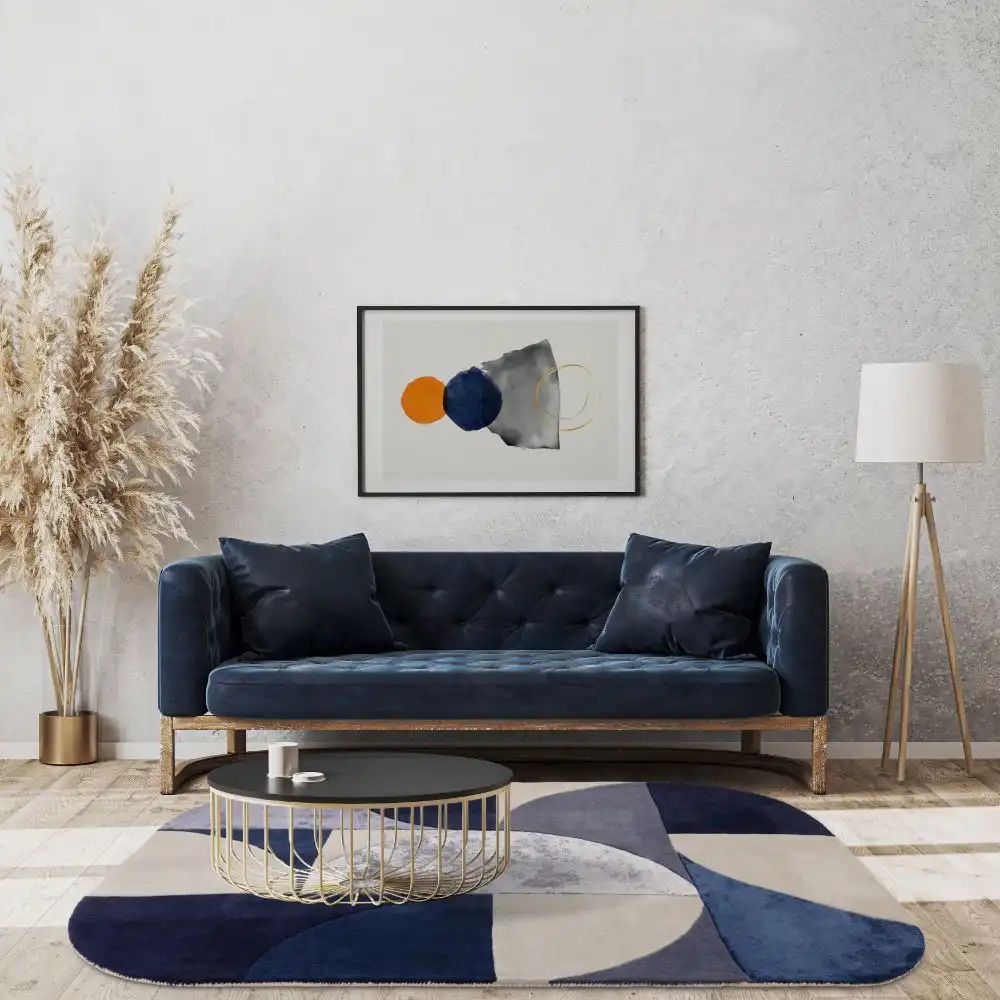 Matrix Asiatic 74 Oval Indigo Rug